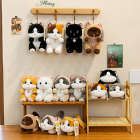 Porte-clés en peluche polyester chat Kawaii avec logo personnalisé, grands yeux, pendentif cœur, breloque de sac à dos, vente en gros, directement de l'usine, décoration de sac unisexe