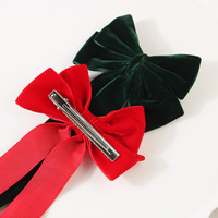 Nouveau velours ruban cheveux arcs doux cheveux arc longue queue bowknot arc clip pour filles cheveux accessoires