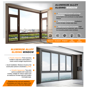 Fenêtres en aluminium à rupture de pont thermique de conception moderne pour villa, fenêtres à battants en aluminium basculantes et tournantes avec moustiquaire - Product Image 4