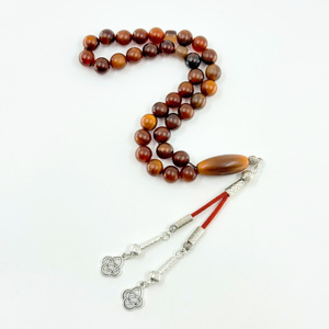 Rosario Musulmano a Forma di Sfera, 10mm, in Corno di Bue, 33 Perle, Misbaha Islamica, Braccialetto Arabo Religioso, Tasbih per la Preghiera - Product Image 4