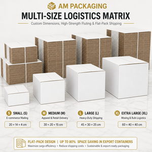 Large White <b>Recyclable</b> Corrugated Delivery <b>Box</b> with Shock-Absorbing Fluted Core, 50kg Stacking Strength and OEM & ODM - Product Image 3