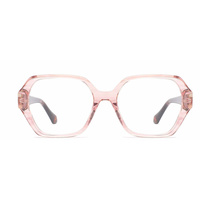 Montures de lunettes hexagonales vintage en acétate, avec branches ornées de métal, en matériau de qualité supérieure, pour lunettes optiques de vue tendance