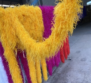 ขนนกกระจอกเทศ 6 ชั้น ย้อมสี ราคาถูก ขนนกกระจอกเทศแบบหยิก สำหรับงาน DIY งานฝีมือ ชุดแฟนซี งานเต้นรำ ปาร์ตี้ ฮาโลวีน - Product Image 2