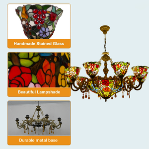 Thiết Kế Hiện Đại Tiffany Đèn Chùm Trái Cây Mô Hình Thiết Kế Có Thể Điều Chỉnh Treo Chiếu Sáng Đồ Đạc Cho Phòng Khách Nhà Hàng Khách Sạn - Product Image 6