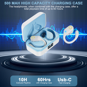 진정한 무선 이어버드 방수 스포츠 헤드셋 디지털 디스플레이 배터리 표시기 이어폰 후크 포함 - Product Image 4