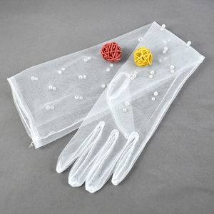 CBJ-132 accessoires de mariage décoration de vêtement fournitures de fête Simple <span class=keywords><strong>Tulle</strong></span> fleur <span class=keywords><strong>mitaine</strong></span> de mariage - Product Image 2