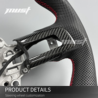 Volant sport en fibre de carbone LED personnalisé pour Ford Mustang S550 GT Mach 1 Shelby 350 500 Coupé 2015-2023, amélioration de l'intérieur