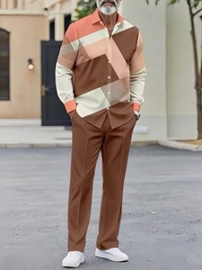 Conjunto de camisa informal para <span class=keywords><strong>hombre</strong></span> con estampado Digital 3D antipilling de verano caliente europeo y americano, pantalones de manga larga, salida de fábrica - Product Image 4