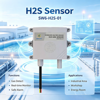 Capteur de sulfure d'hydrogène SW6H2S01, détecteur H2S 0-100 ppm, RS485 Modbus RTU, IP65, pour montage mural, parking souterrain, traitement des eaux usées