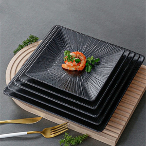 Plato negro mate, vajilla <span class=keywords><strong>de</strong></span> <span class=keywords><strong>melamina</strong></span>, plato <span class=keywords><strong>de</strong></span> aperitivos, plato <span class=keywords><strong>de</strong></span> cena <span class=keywords><strong>de</strong></span> plástico cuadrado, suministros <span class=keywords><strong>de</strong></span> cocina, <span class=keywords><strong>platos</strong></span> laterales <span class=keywords><strong>de</strong></span> asador comercial - Product Image 3