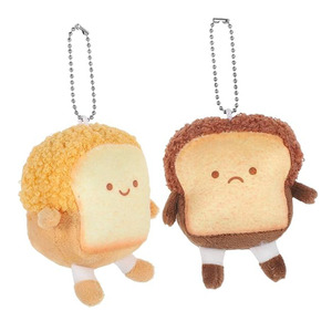 พวงกุญแจตุ๊กตาขนมปังปิ้งน่ารักแบบกำหนดเอง 8748 ชิ้น พร้อมตุ๊กตาอาหารหน้าเศร้า ของตกแต่งกระเป๋าเป้ ของชำร่วยงานคริสต์มาสสำหรับเด็กผู้หญิง - Product Image 1