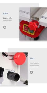 Scie à panneaux 220V pour panneaux à base de bois, scie à ruban pour bois et briques avec table coulissante et composant moteur central - Product Image 5