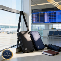 Nouvel Organisateur Multifonctionnel de Passeport et de Documents avec Plusieurs Emplacements pour Cartes, Anti-vol RFID, Peut Être Porté en Bandoulière