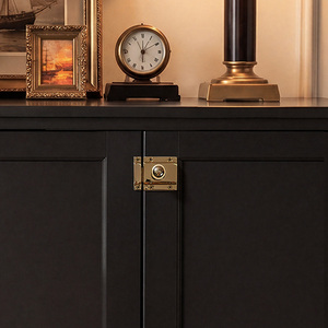 DOOROOM H59 Solid Brass PVD Brushed <strong>Gold</strong> Cupboard <strong>Door</strong> Latch for Kitchen Storage Cabinet 45x45mm - Product Image 3