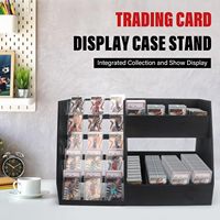 Support d'affichage pour cartes à collectionner - Peut contenir plus de 200 cartes /BGS/SGC - Cadre en bois à 5 niveaux - 8 porte-cartes - Diviseurs - Cartes de sport - Baseball - Graduées - Noir