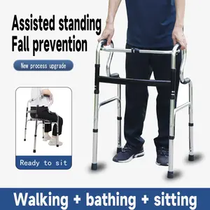 Disabled Equipment Folding Outdoor Lightweight Aluminium Adults Elderly Walking Aids Frame Upright Walker Frame