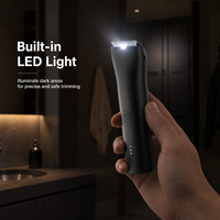 Tondeuse corporelle électrique haut de gamme OEM ODM, étanche IPX7, tondeuse à poils pubiens en céramique, tondeuse pour zones sensibles, écran LED, USB Type-C