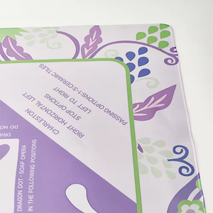 Tapis de sol antidérapants pour <span class=keywords><strong>Mahjong</strong></span> <span class=keywords><strong>en</strong></span> gros, avec motifs violets <span class=keywords><strong>en</strong></span> forme carrée, adaptés aux jeux de <span class=keywords><strong>Mahjong</strong></span>. - Product Image 4