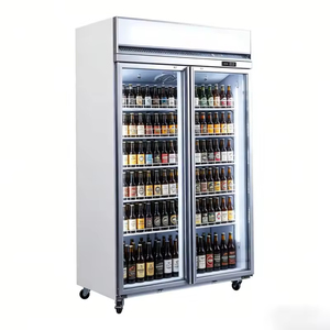 Deux vitrines réfrigérées entièrement transparentes avec panneau publicitaire supérieur vierge pour une meilleure visibilité des boissons - Product Image 2