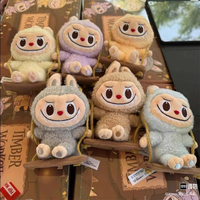 Authentique Original Labubbu Bois Atelier Swing Pendentif Porte-clés Boîte Aveugle les Monstres Labubbus Peluche Jouets Meilleurs Cadeaux