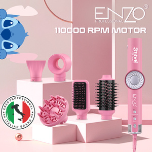 Bộ dụng cụ làm tóc đa chức năng ENZO Beauty 2025 1500W <span class=keywords><strong>5</strong></span> trong <span class=keywords><strong>1</strong></span> màu hồng, gồm máy sấy tóc, máy làm thẳng tóc, máy uốn tóc - Product Image 3