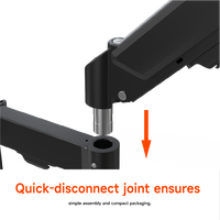 Soporte de Escritorio para Monitor Individual AUKI ODM OEM, de Acero Aleado Negro, con Brazo de Resorte de Gas, 32 Pulgadas, Inclinación de 45 Grados, Nueva