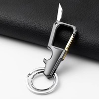 Porte-clés multifonctionnel en alliage de zinc pour homme, à suspendre à la ceinture ou à la voiture, avec petit couteau pendentif, style minimaliste moderne
