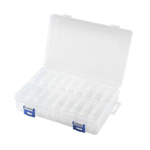 Transparent Plastic Storage <b>Box</b> 18-Compartment 5.5cm Square Jewelry Parts Organizer With Lid For Beads Fishing <b>Gear</b> - Product Image 4