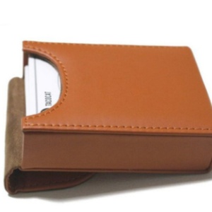 Boshiho Retro Leather <b>Storage</b> Poker <b>Box</b> Clubs Single Deck Playing Card Holder Travel Leather Card Deck Case - Product Image 4