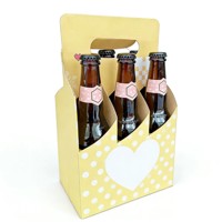 Umweltfreundliche Einweg-Faltbare Getränkebox aus Karton mit Griff, Kraftpapier-Wellpappe mit Prägung & Matter Oberfläche für Saft & Wodka
