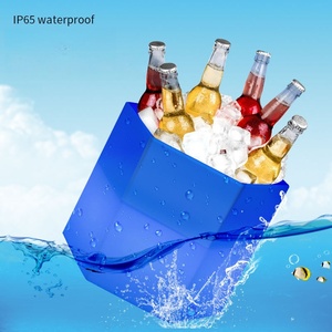 Commerciële promotie plastic wijnkoeler oplaadbare hexagonale ijs emmer standaard champagnekoeler ijs houder voor bar gereedschap - Product Image 3