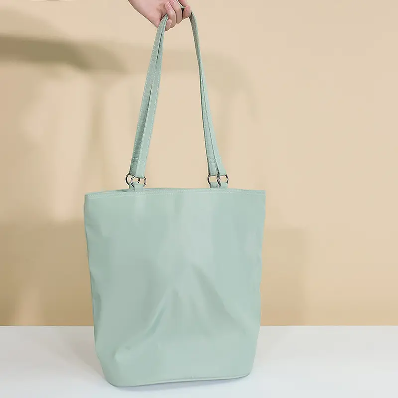 Koreaanse Casual Nylon Tote Bag Nylon Boodschappentas Indie Pop Candy Kleur Grote Capaciteit Zijtassen Voor Meisjes Schouder