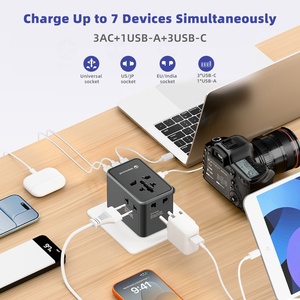 Wontravel Fast Charger 100W FCC CE Global 3AC Sockets High Quality Travel <b>Universal</b> Adaptor Set with Logo - Product Image 3