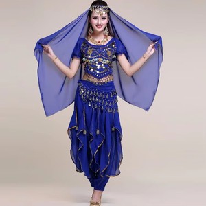 Jh848 Trending Style Dancing Clothing Set Stage Performance <strong>Dancer</strong> Wear Woman <strong>Belly</strong> Dance <strong>Costume</strong> 6 Piece Dance Suit for Women - Product Image 4