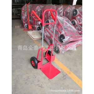 Chariot à main télescopique pliable à 2 roues de 10 pouces en acier thermolaqué rouge pour usage industriel - Product Image 2