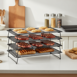 3 Tier Stackable Wire Cooling <b>Rack</b> Set 100 Piece <b>Baking</b> Pastry Tools For Cookies Grilled Meats Metal Non Stick - Product Image 2