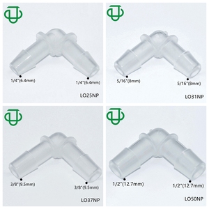 JU-acoplamiento de junta de 90 grados, tubo de manguera de aire de plástico, conectores de codo médicos, barato, 1,6mm a 16mm, 2 vías - Product Image 3