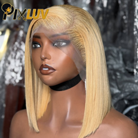 Perruques en cheveux humains vierges vietnamiens Remy, couleur 613, super double drawn, lisses comme des baguettes, avec dentelle frontale HD, vente en gros