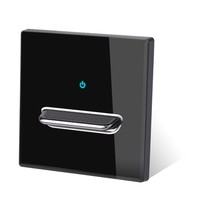 Interrupteurs à bouton-poussoir YUHE, panneau tactile PC noir, 10A, type LED, alimentation dissimulée 86, double interrupteur IP27 100-240V