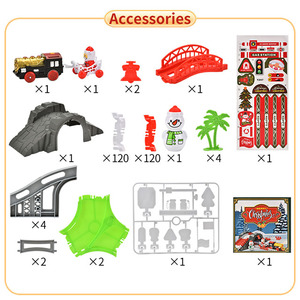 262Pcs Cổ Điển <span class=keywords><strong>Train</strong></span> Giáng Sinh Khe Cắm Đồ Chơi <span class=keywords><strong>Train</strong></span> Pin Hoạt Động Động Cơ Linh Hoạt Lắp Ráp Tự Làm Đồ Chơi - Product Image 4