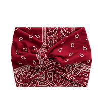 Venta al por mayor Boho Imprimir Deportes Yoga Diadema elástica Turbante Cruz ancha Diadema trenzada para las mujeres