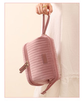 Nouvelle Trousse de Maquillage Double Couche Personnalisable avec Logo, en Velours, Forme Rectangulaire, pour Femmes et Hommes, Idéale pour les Voyages