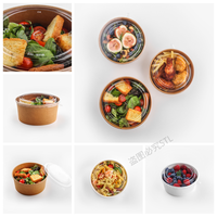 Fabricant fournisseur 750/1300ml boîte à salade jetable recyclable de qualité alimentaire boîte en papier kraft pour aliments chauds, soupes, salades