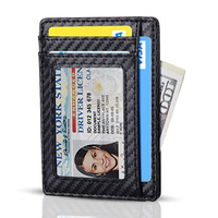 Vintage RFID Multi Card Slot Card Holder Wallet Unisex Slim PU Leather Credit Card Holder In Stock