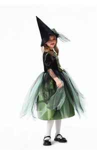 Costumes <span class=keywords><strong>d</strong></span>'Halloween pour enfants : Vampires verts, tenues de spectacle amusantes, robes de sorcières et de princesses pour spectacles sur scène - Product Image 2