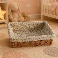 Panier de rangement tissé à la main avec doublure, petit panier de rangement en saule pour la maison, l'armoire, les étagères, les articles divers, les cosmétiques
