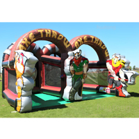 Jeu de lancer de hache gonflable commercial étanche en PVC à double piste pour 2 joueurs, idéal pour les fêtes vikings et les locations extérieures