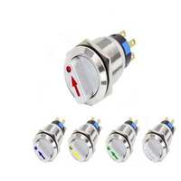Interrupteur à bascule électrique universel 20 A en acier inoxydable Interrupteurs à bouton-poussoir marins 19Mm 22Mm avec flèche