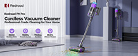 Aspirateur balai sans fil léger Redkey P9 Pro, autonomie de 55 min, lumières LED, technologie cyclonique, pour la maison, le camping-car, les poils d'animaux, les tapis