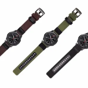 Bracelet de montre en nylon et cuir pour homme, vente chaude transfrontalière, pour <span class=keywords><strong>Samsung</strong></span> <span class=keywords><strong>Gear</strong></span> S3 <span class=keywords><strong>S2</strong></span>, nylon 20 mm 22 mm - Product Image 4
